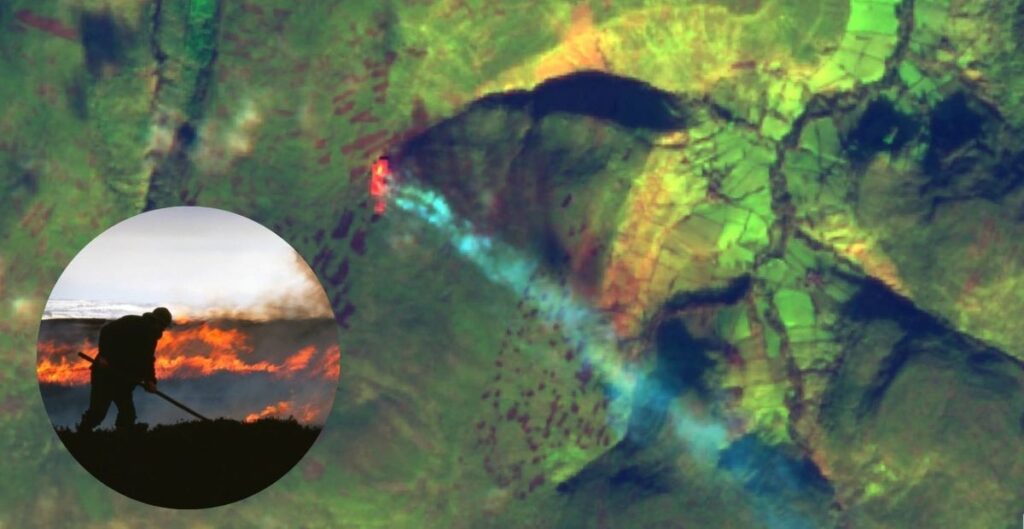 burning moores revealed by satellite