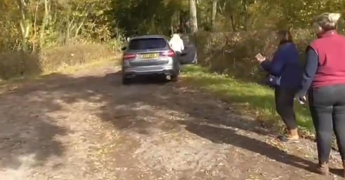 Angela Jarrom gets in her car just before running down Lisa Jaffray